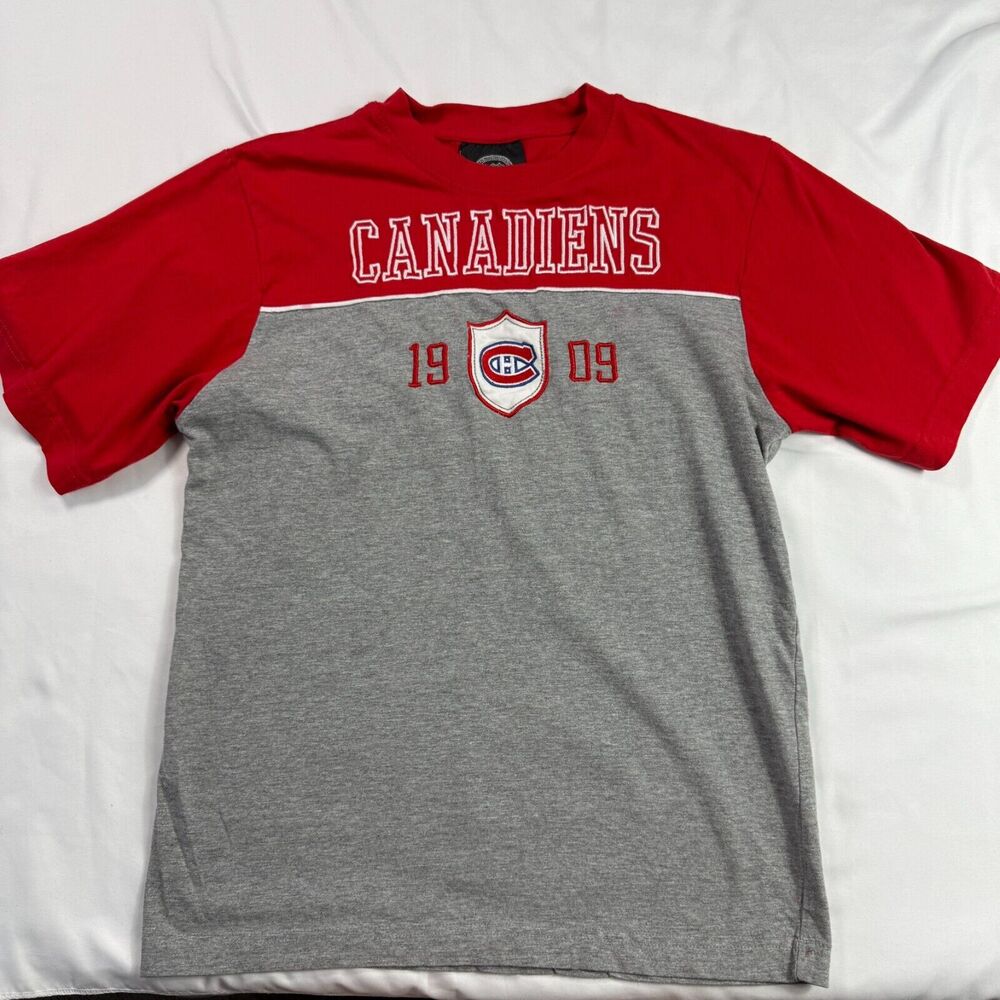 Montreal Canadiens Hockey Mens Large Hockey NHL Red Gray Embroidered